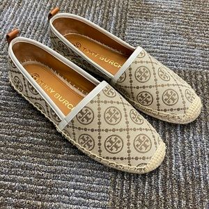 Tory Burch T Monogram Espadrille Loafers - Size 7M
